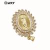 WT-MP283 venta caliente de comercio exterior diseño de púas micro incrustado circón europeo y americano religioso lujo ligero collar colgante
