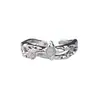 Nuevo Anillo Estrella Lunar Blanca para Hombres y Mujeres, Estilo Fresco de Moda, Sensación de Alta Gama, Lujo Ligero, Apertura Irregular, Anillo Ajustable