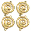 Acero Inoxidable Espiral Vórtice Placa Mosquitera Colgante Moda Simple DIY Collar Pendientes Accesorios de Joyería Venta al por Mayor