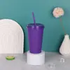 Taza de pipeta de color caramelo de moda para redes sociales, superventas, sin bordes, taza de pipeta de plástico americana con tapa, taza de agua al por mayor