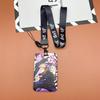 Conjunto de tarjetas periféricas de animación para estudiantes del campus con cordón para colgar en el cuello, deslizante, de plástico rígido, para control de acceso al metro, bolsa para credenciales para hombres
