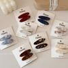 Par de Pinzas Ovaladas con Parche de Ácido Acético para el Cabello Etiqueta Dorada Francesa Clip de Pico de Pato Simple Accesorios para el Cabello Flequillo de Princesa Estilo Nuevo
