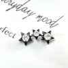 Pendientes serie tinta negra de aleación de titanio F-136, rosca interna de titanio G23, anillos de labio de circonita cúbica, joyería para piercing