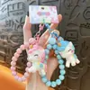Cadena para Teléfono de Unicornio Popular Creativa de Color Caramelo con Cuentas de Goma Suave, Exquisitos y Lindos Accesorios para Bolsos, Pequeños Regalos al por Mayor