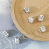 Liga Prata Xizang Provérbios de Seis Caracteres Prisma Hexagonal Contas Cilíndricas Contas Acessórios de Prata Antiga Mantra de Seis Caracteres Acessórios para Pulseira DIY