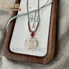 Ágata Natural Calcedonia Lingote de Hielo Candado Ruyi Bolso de Pareja Candado de Jade Colgante de Joyería Suministro en Vivo