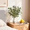 Decoração de Parede de Plantas Artificiais Amazon Transfronteiriça Flor Folha de Oliveira Folhagem Artificial Verde Folha de Oliveira Planta Verde Ramo de Oliveira