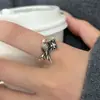 Anillo de Plata Tailandesa Flor Pájaro Incrustado con Diamantes Diseño de Nicho para Mujer Anillo de Dedo Ajustable Retro Joyería Estilo Celebridad de Internet 2026