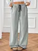 Pantalones Casuales Rectos de Comercio Exterior Transfronterizo Europeo y Americano de Amazon, Nuevo Color de Bloqueo Otoñal, Cintura Elástica, Pantalones Largos para Mujer