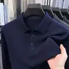 Nuevo Polo de Punto de Mezcla de Lana de Manga Larga para Hombre, Temporada Primavera y Otoño, Cuello Camisero, Casual de Negocios, Suéter Base de Color Sólido