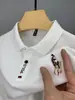 Camisa tipo Polo con Cuello Camisero, Manga Corta, Marca de Moda para Hombre, Camiseta de Verano, Estilo Coreano, Corte Delgado, Nueva Moda, Camiseta Versátil
