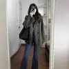 Nuevo Estilo Otoño e Invierno 2026 Abrigo Corto Grueso de Lana Estilo Hepburn Petite para Mujer