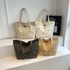 Bolsa de Lona de Gran Capacidad para Mujer 2025 Nuevo Bolso de Mano Bordado de Moda Estilo Fresco Bolso de Hombro Tote para Estudiante Moda
