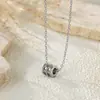 Colar de Cintura Pequeno para Homem e Mulher Versátil Design de Nicho Com Senso de Estilo Corrente de Aço Titânio Não Desbota Pingente de Anel para Outono e Inverno Desta Vida