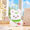 Nuevo llavero de peluche de conejo lindo, muñeco de conejo de dibujos animados para bolsos de niñas, pequeño regalo asequible