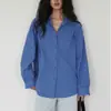 EIGHTHMONTH Camisa Vintage Azul de Manga Longa para Mulheres, Novo Top Versátil Solto Outono 2026