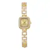 2025 Nuevo Estilo Caliente Transfronterizo Exquisito y Compacto Reloj Pulsera Cuadrado de Diamantes para Mujer Moda y Versátil Reloj de Cuarzo para Mujer