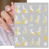 Cross-border novos adesivos de nail art preto e branco mármore textura fita letras linhas geométricas adesivos unhas adesivos