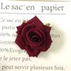 Cabeza de flor de rosa de franela de alta simulación, rosa angular de 10 cm, flor falsa de comercio exterior, arreglo floral de pared para boda, material de flores de seda
