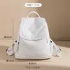 Mochila de Cuero Lavado Estilo Nuevo para Mujer, Mochila de Cuero Suave Lavado, Bolso de Mujer, Mochila de Viaje, Bolsa Casual de Gran Capacidad para Universidad y Escuela