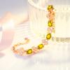 Pulsera de moda de trébol de cuatro hojas de rubí chapada en oro de 18 quilates, pulsera de diamantes de piedra preciosa colorida de moda Morning Glory