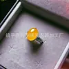 Anillo de Lujo con Incrustaciones de Calcedonia Verde Hielo Plateado Estilo Chino Nuevo Ágata Rosa Anillo Abierto para Mujeres Transmisión en Vivo Venta al por Mayor