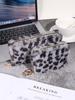 Nuevo traje transfronterizo, monedero de peluche creativo, cartera de peluche con estampado de leopardo a la moda, tarjetero peludo sencillo de nicho