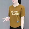 Excedente de Comercio Exterior Transfronterizo Ropa de Mujer para Mediana Edad y Mayores, Blusas Holgadas de Tallas Grandes, Estilo Juvenil, Camiseta de Manga Corta Estilo Americano