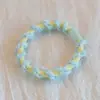 Anel de Cabelo Feminino Liso Elegante de Cor Clara Pequeno Renda Fivela Plana Cabelo Flor de Centáurea Alta Elasticidade Rabo de Cavalo Corda de Cabeça Acessórios de Cabelo DIY