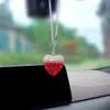 Colgante creativo de corazón de diamante con degradado para coche, estilo ins, corazón 3D con incrustaciones de diamantes, decoración para espejo retrovisor