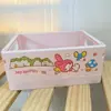 Caixa de armazenamento dobrável de mesa estilo japonês Kulomi Yugui Dog Student Girls' Heart Folding Stationery Storage Basket