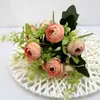 Flor Artificial Transfronteriza 10 Cabezas Brote de Té Manojo Pequeño Flor Decoración de Boda Hogar Exhibición de Escritorio Flor Artificial Exportación Fábrica de Flores Artificiales