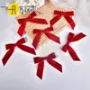 Lazos de Cinta de Terciopelo Hechos a Mano Navideños Transfronterizos, Cintas para Regalo Navideño DIY al por Mayor, Cintas para Decoración de Árbol de Navidad