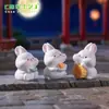 Paisaje en Miniatura Pastel de Luna de Mediados de Otoño Muñeco de Conejo Botella Ecológica Decoración DIY Accesorios para Colgar Coche Escritorio Adornos Pequeños