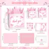 Bc012 Exportido Xadrez Laço Rosa Agradecimento Festa de Aniversário Presente Bolsa de Mão Papel Decorativo