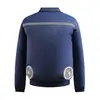 Chaqueta de trabajo para hombre con ventilador, ropa de aire acondicionado para enfriamiento de verano y protección contra el calor, chaqueta de trabajo de protección laboral con cuello alto y múltiples bolsillos