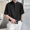 Traje Tendência de Manga Curta para Homens, Moda Ins Europeia e Americana de Verão, Conjunto de Roupa Masculina com T-shirt Stylish de Zíper