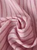 Nueva Moda Primavera y Verano Estilo Europeo y Americano Diseño de Volantes Moda Rayas Decorativas en Capas Camisa para Mujer Mangas Largas Rosa