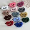 Horquilla de lana enrollada con forma de amor para otoño e invierno, bonita y dulce horquilla para niña, con clip lateral para flequillo, accesorios para el cabello, nuevo