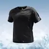 Camiseta de Secagem Rápida para Homens 2026 Nova Esportiva Manga Curta Verão Mais Vendida Seda Gelada Top para Corrida Roupas de Badminton Fitness