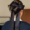 Pinza para el pelo de lazo grande negra de alta gama francesa Pinza para el pelo para mujer Nuevo estilo 2025 Accesorios para el pelo de cinta en la parte posterior de la cabeza