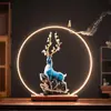 Novos Enfeites de Cervo da Sorte Grandes de Cerâmica Estilo Chinês Cervo Sika Sala de Estar Armário de Vinho Entrada Escritório Mesa Decoração de Alto Padrão