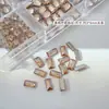 Champagne Cintilante Fundo Plano Zircônia Arte de Unha Diamante Fundo Plano Médio Zircônia Diamante Formato Especial Olho de Cavalo Coração Gota de Água Joia de Unha