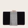 Nuevo bolso de mano elegante para cenas de estilo socialité europeo y americano, de alta gama, de terciopelo negro, con borlas y diamantes para mujer, bolso de noche