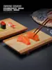 Plato de Madera de Bambú Estilo Japonés Creativo Plato para Sushi Plato para Platos Utensilios de Cocina Tabla de Sushi Bandeja para Servir Sashimi Madera Maciza Rectangular