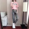 Traje Deportivo para Mujer Verano 2026 Nueva Moda Marca de Moda Hip-Hop Casual Holgado Traje de Running Secado Rápido Conjunto de Dos Piezas Manga Corta