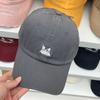 Boné de Baseball Bordado Gatinho Doce Fofo Estilo Academia Feminino Primavera Verão Simples Casual Versátil Protetor Solar Tendência