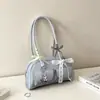 Bolsa de boliche moderna de grande capacidade para comércio exterior, nova bolsa de ombro simples com textura para o dia a dia