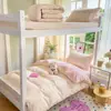 Juego de Tres Piezas de Cama para Dormitorio Estudiantil de Algodón Puro, Funda de Edredón de Algodón para Estudiante Universitario, Juego Completo de Colchón, Sábana Plana y Sábana Ajustable Seis Piezas