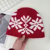 Gorro de Punto Estilo Fair Isle para Mujer, Nuevo Diseño Jacquard Otoño e Invierno, Adelgazante, Cálido Gorro de Lana con Ala Ancha para Protección contra el Frío